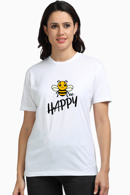 BE HAPPY - SUPIMA T SHIRTS FOR WOMEN