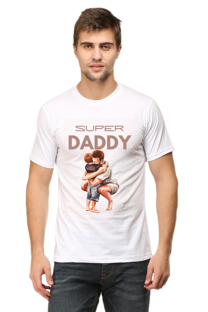 SUPER DADDY - Male Round Neck Half Sleeve Classic