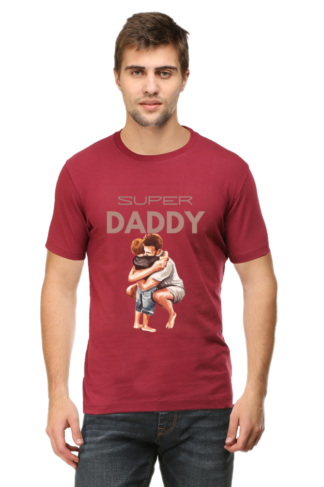 SUPER DADDY - Male Round Neck Half Sleeve Classic