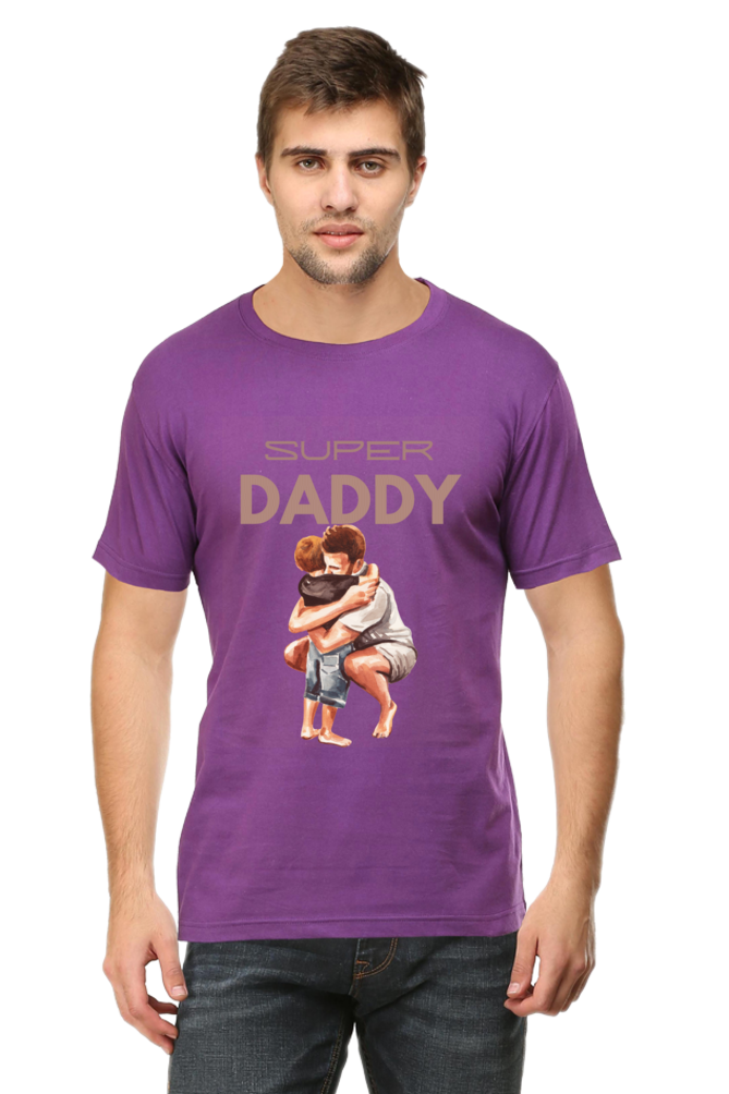 SUPER DADDY - Male Round Neck Half Sleeve Classic