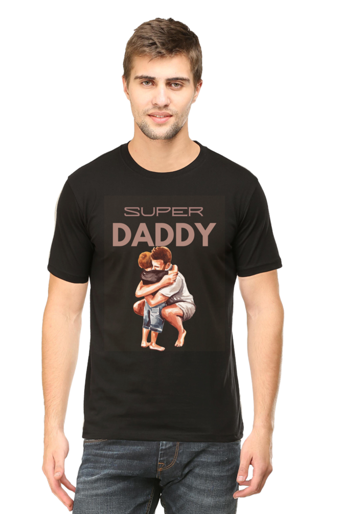 SUPER DADDY - Male Round Neck Half Sleeve Classic