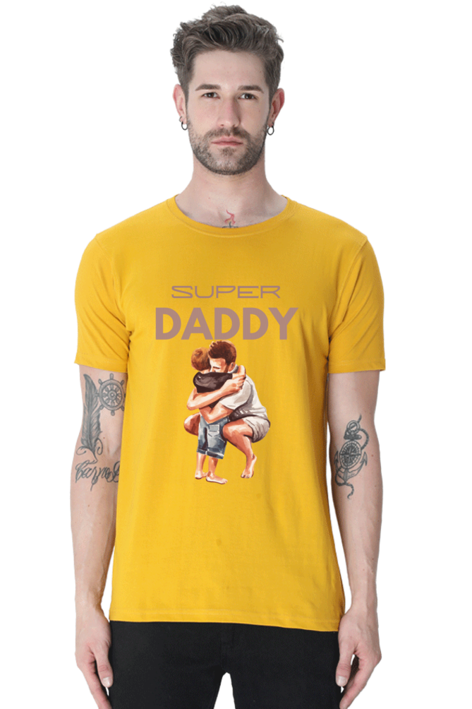 SUPER DADDY - Male Round Neck Half Sleeve Classic