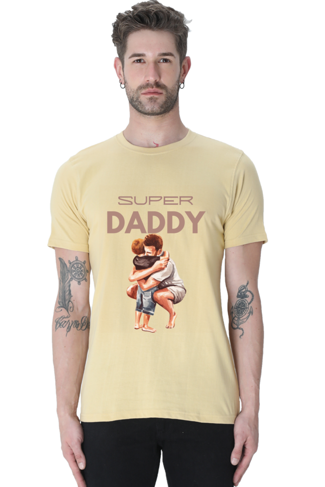 SUPER DADDY - Male Round Neck Half Sleeve Classic